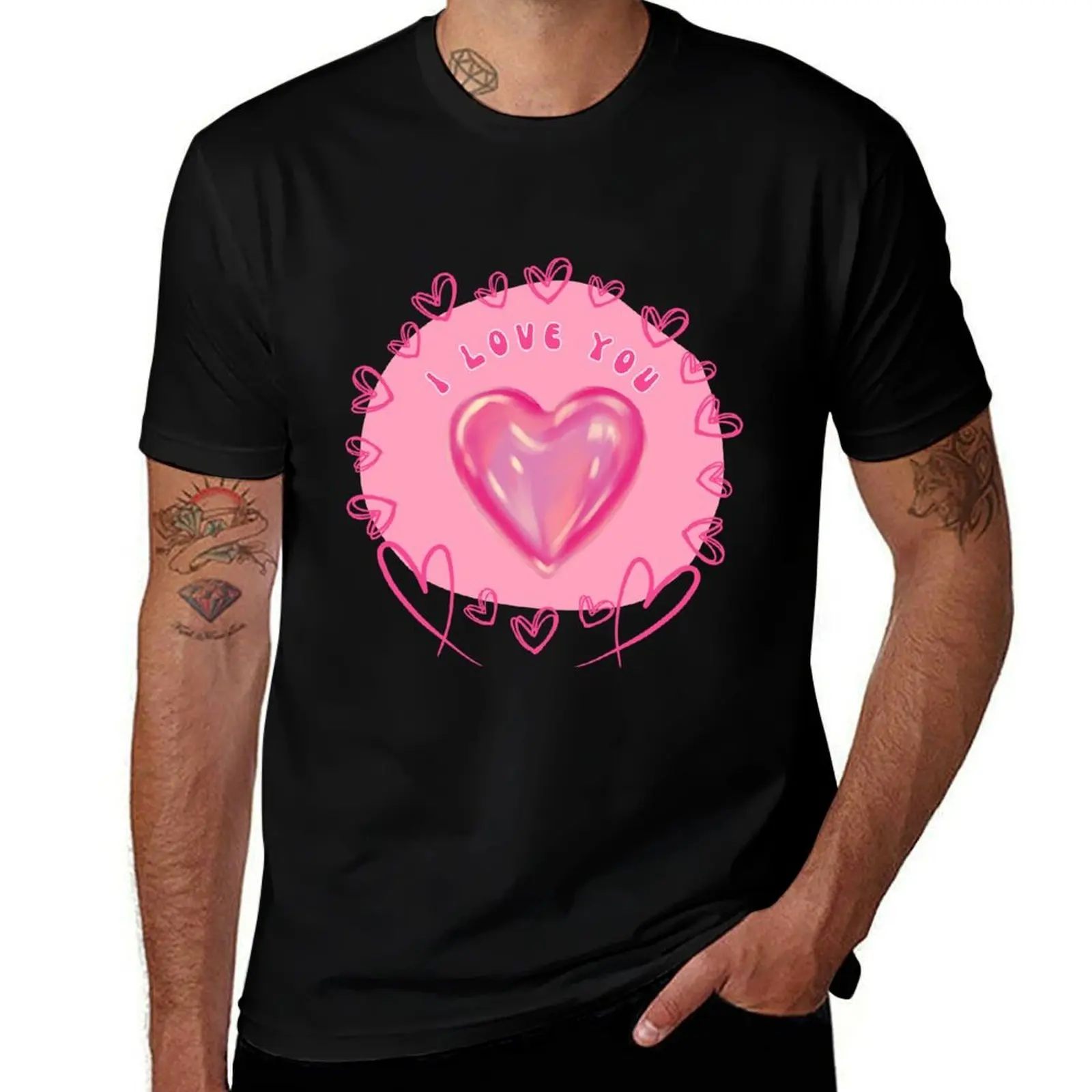 

I love you, Valentine's day, Heart, Pink, Gift for her, Cute love quote, Relationship T-Shirt man t shirt workout shirts for men