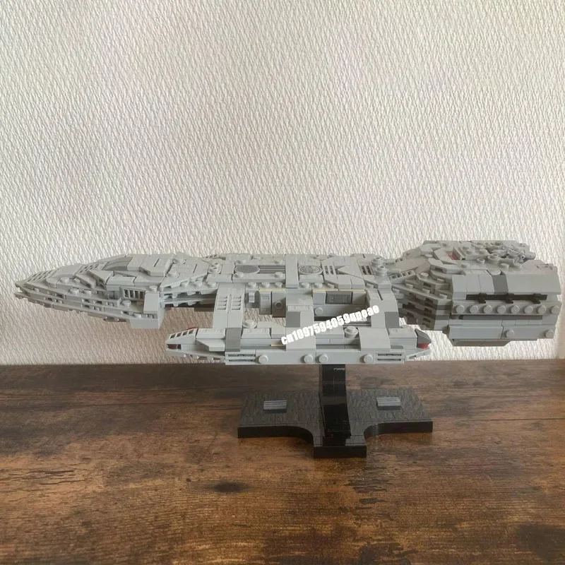 Nieuwe 649 Stuks Beroemde Star Battle Movie Moc75375 Galactica Luchtschip Model Custom Puzzel Diy Creatieve Ideeën Kinderen Speelgoed Verjaardagscadeautjes