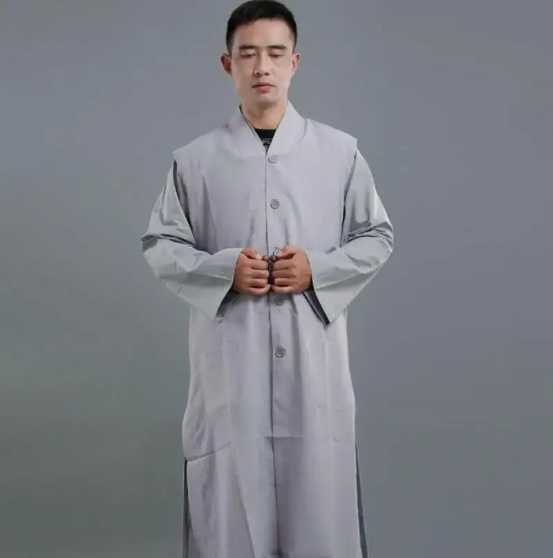 Garan Coats Robes Meditation Gown Long Vest Fashion Unisex Shaolin Buddhist Monk  Shaolin Uniform  Robe