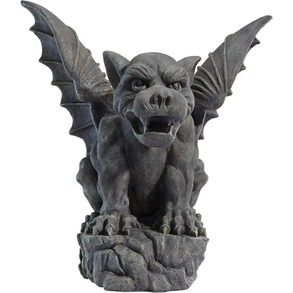 Florentine Gargoyle Outdoor-Statues, Giant, Graycoveted