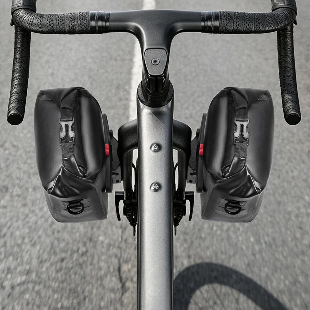 NEWBOLER 5,5L 10L Wasserdichte Fahrrad-Gabeltasche Schnellverschluss Fahrrad-Gepäckträgertasche Fahrradtasche Fahrradzubehör – Detail 19