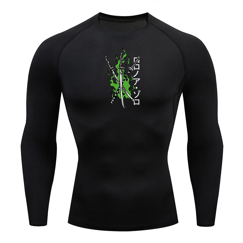 Graphic Compression Shirts for Men Athletic Quick Dry Stretch Tshirts Tops Gym Workout Running Baselayers Undershirts Rash Guard