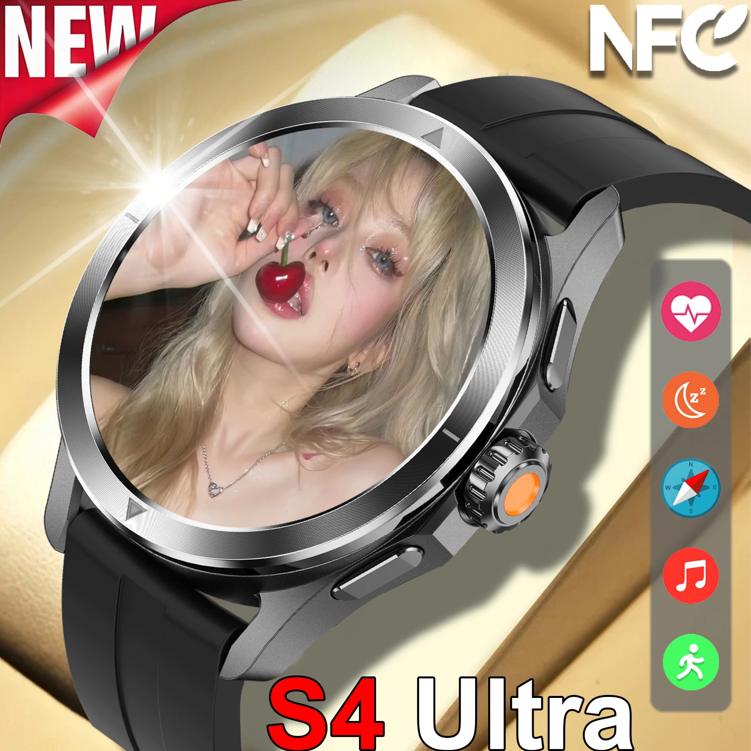 

S4 Ultra For Xiaomi Smart Watch AMOLED HD Screen NFC Bluetooth Call Compass GPS Trajectory Sport Heart Rate 2025NEW Smart Watch