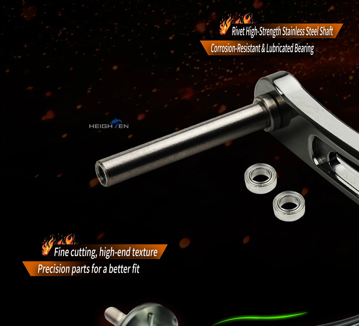 HEIGHTEN Spinnrolle mit Einzelgriff und Einstellbarem Spindelabstand von 40mm bis 50mm und 20mm Carbon-Knöpfen für Luya-Angeln – Detail 9