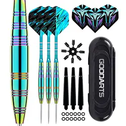 Professional Darts Steel Tip Set 23g Metal Tip Darts,Dart Metal Tip Set 3 Aluminum Dart Shafts + Extra 3 Dart Flights