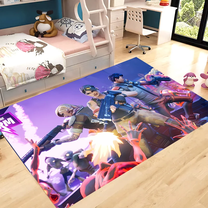 Fortnite الفانيلا السجاد الإبداعية لعبة المضادة للانزلاق الحصير أرقام كرتونية باب المطبخ حمام مستطيل ممسحة ديكور المنزل هدية #4