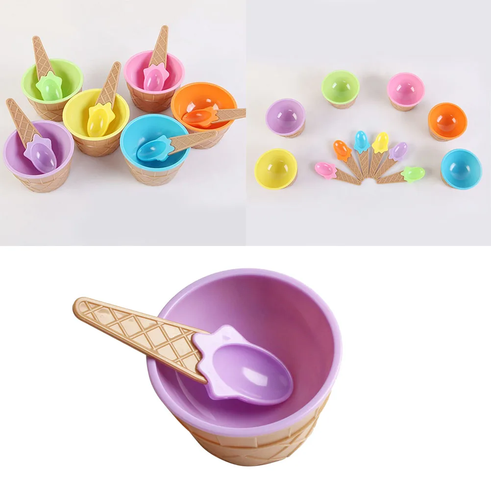 

Ice Cream Bowl Set Cup Double Layer Icecream Cups Dishes Dessert for Sundae Bowls