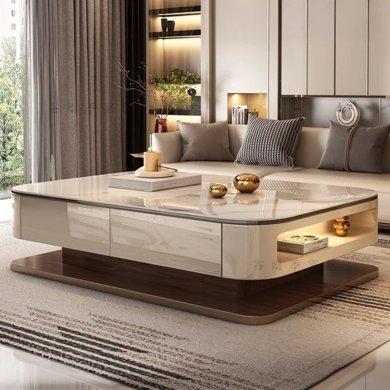Rustic Adjustable Coffee Table Modern Unique Luxury Stainless Steel Coffee Table Smart Space Saving Couch Tisch Furniture Home