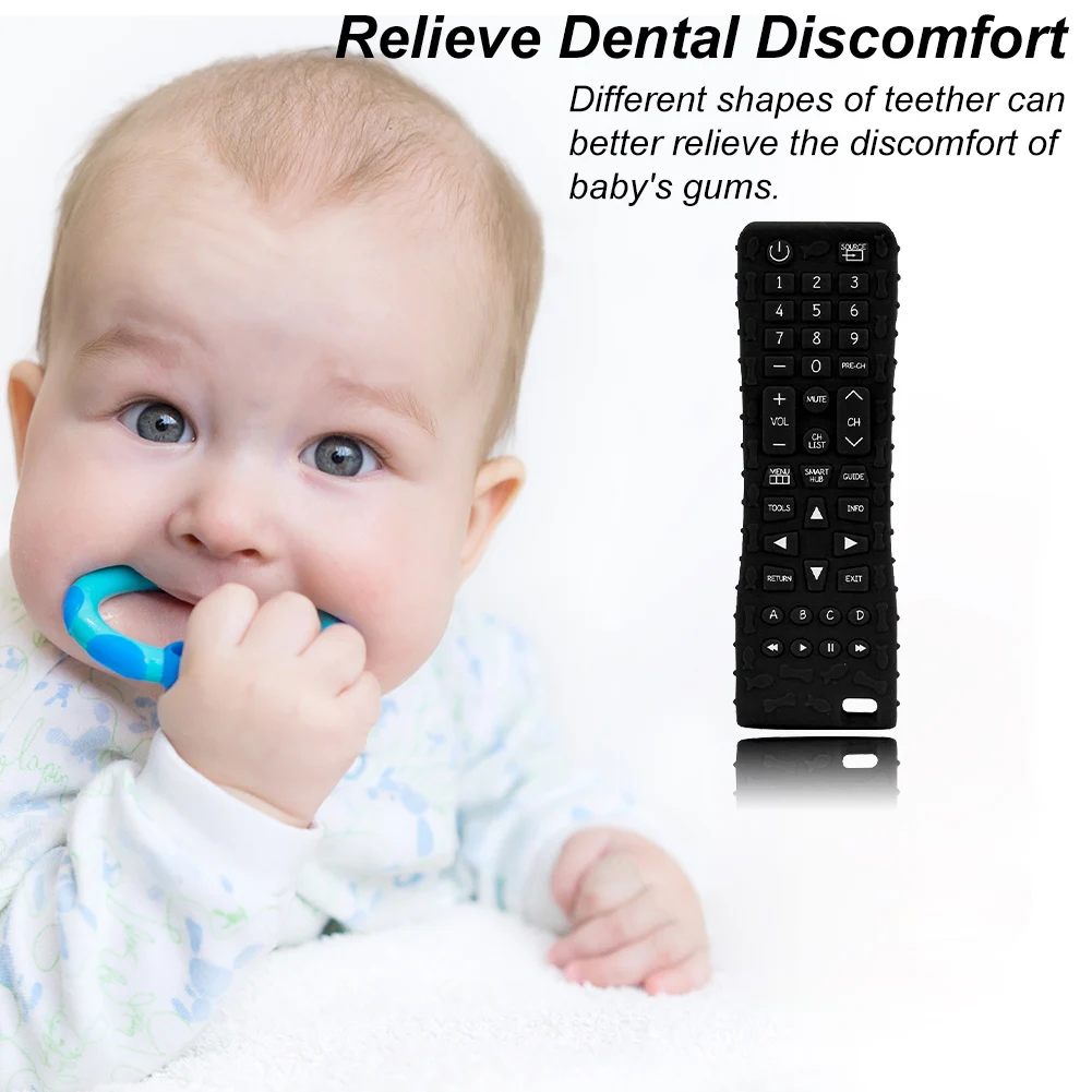Fernbedienung Form Schnuller BPA FREI Baby Zahnen Artefakt Weichen Kauen Spielzeug Schwarz für