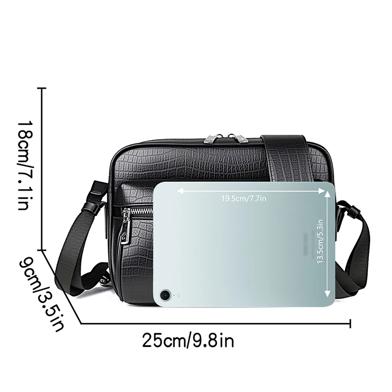 New Luxury Men's Handbags Alligator Pattern Leather Male Shoulder Bag Real Leather Crossbody Bag Business Messenger Bags