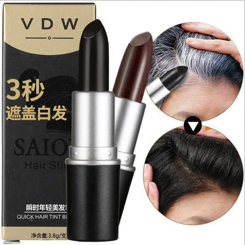 One-Time Hair dye Instant Gray Root Coverage Hair Color Modify Cream Stick Temporary Cover Up White Hair Colour Dye 3.8g