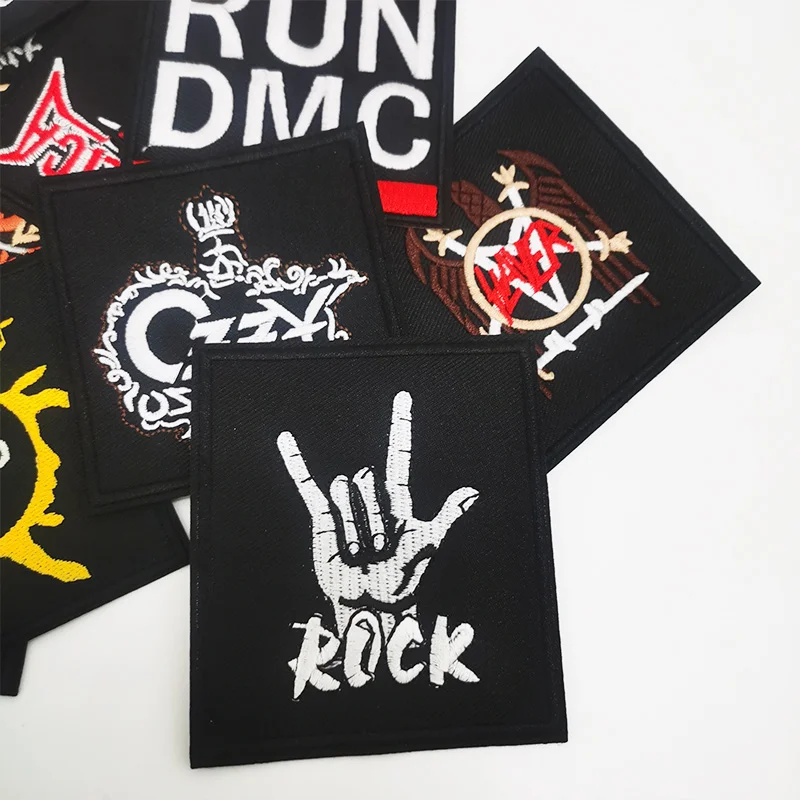 Metal Band Patches On Clothes Band Patch Iron On Patches For Clothes Hippie Rock Patch Punk Badge Stickers Appliques