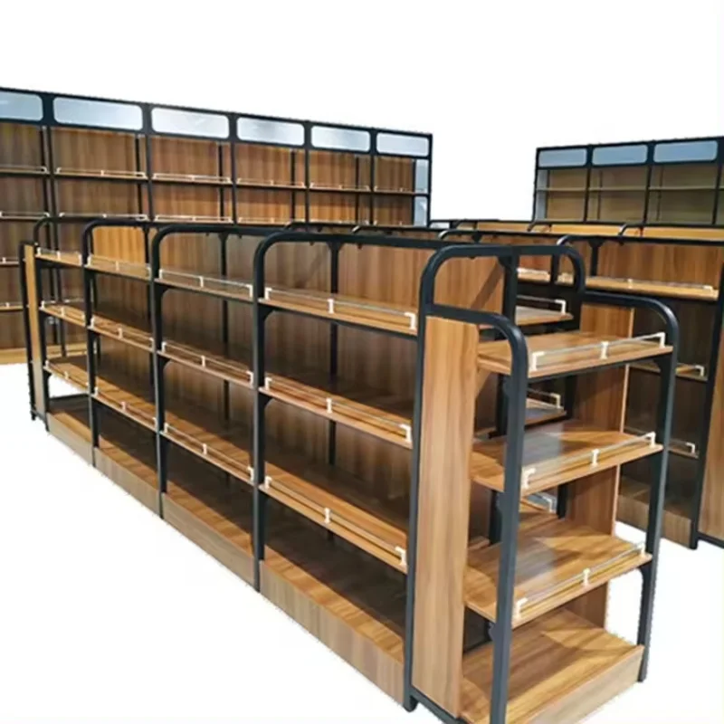 

custom.Supermarket Shelves Wood Metal Design Shelf Display Rack Stand Shop Malls
