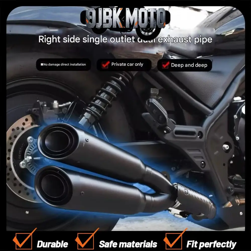 

Motorcycle with dual exhaust pipes, tail/middle section angled, producing a deep, resonant sound FOR VOGE CU525 CU-525 525CU