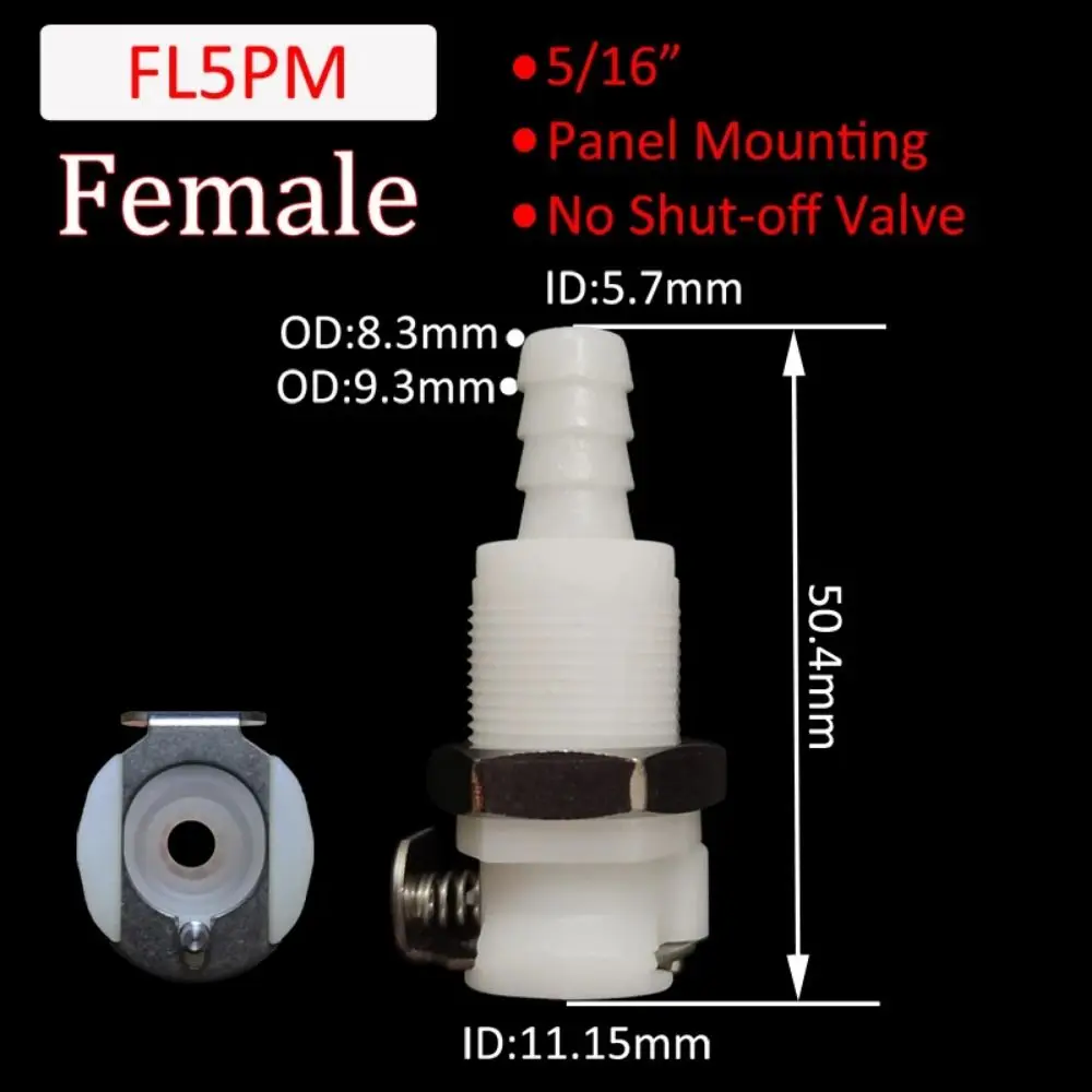 1Pcs Disconnect Fitting Coupling Hose Joint Quick Shut-Off Tube Connector Hose Barb Valved L-Series 5/16 3/8 Quick Coupler
