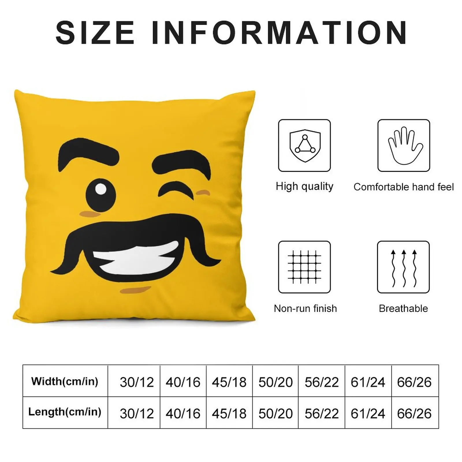 Brick Face - Moustache Guy 2 Throw Pillow Luxury Sofa Cushions Decorative Cover For Living Room pillow