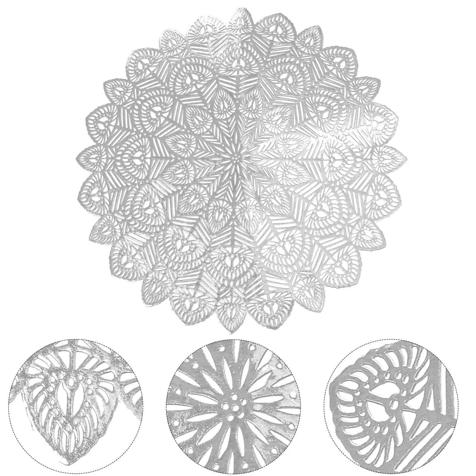 

2Pcs Peacock Tail Placemat PVC Creative Table Mat Protective Heat Insulation Decorative Home Party Banquet Holiday