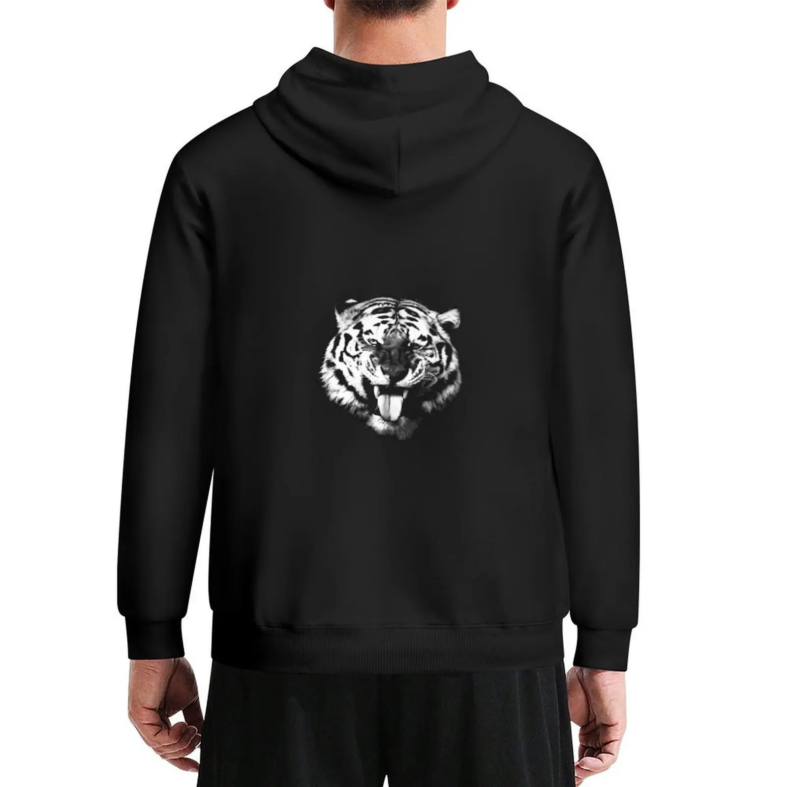 Sudadera con capucha de fotografía de ilustraciones suizas con sonrisa de tigre, chaqueta de otoño para hombre, ropa de otoño para hombre, sudadera con capucha para hombre