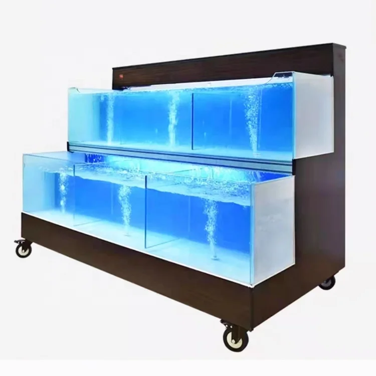 Customizable Supermarket Restaurant Smart Operation System Glass Fish/lobster/shrimp tank Live Seafood Aquarium