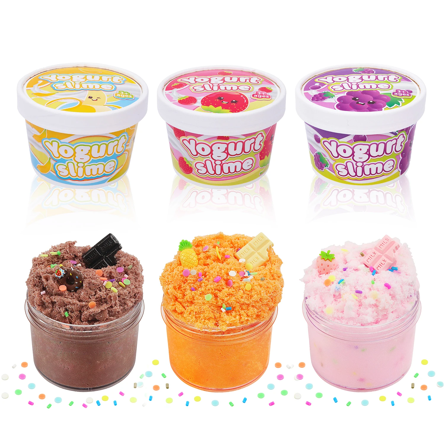 Lumpur kristal Slime Cloud lumpur sutra, rasa buah dan bau DIY tekanan lambat mainan buatan tangan, tersedia dalam 6 gaya untuk dipilih dari