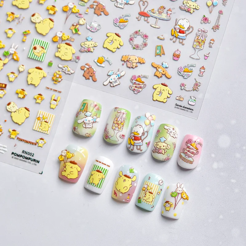 

Милая наклейка для маникюра с помпоном Purin, мультяшная рельефная наклейка для ногтей с маленькими звездами, наклейка для ногтей «сделай сам», украшение для чехла для телефона, наклейка с наградами для девочек