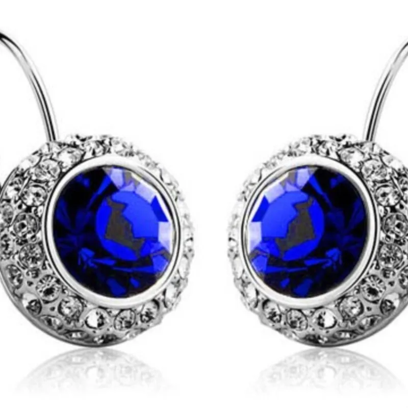 Round moon quality Crystal Circle Hoop clip earring fashion Jewelry kate queen dropshipping birthday summer wed party lover gift