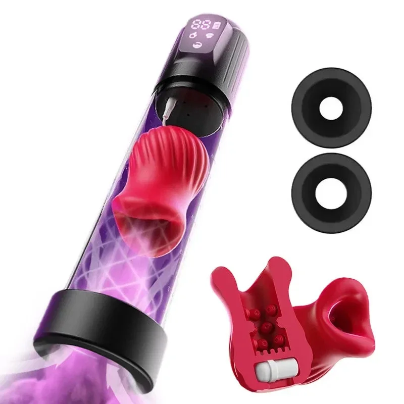 Penis Pump Male Sex Toys Electric Vacuum IPX7 Waterproof LCD Display 4 Pressure Levels 9 Suction Training Penis Extender Bigger