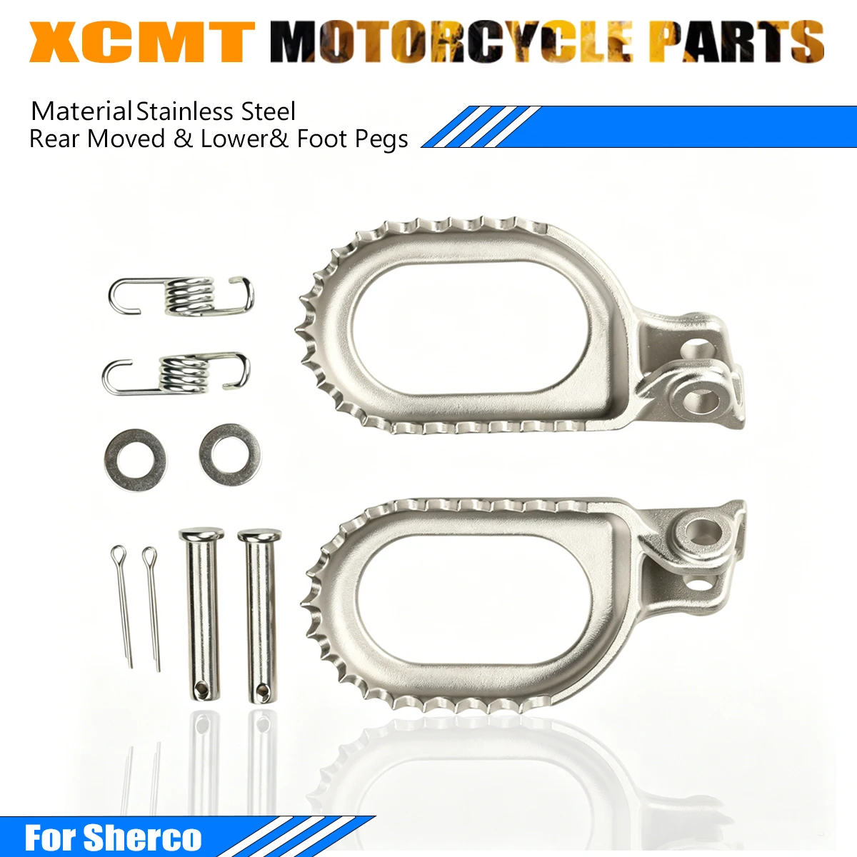 

Off Road Motorcycle Lower 3mm Move Backward Steel Foot Pedals For SHERCO SE-R125 250 SE-F250 SE-R300 450 SEF Factory 2014-2022
