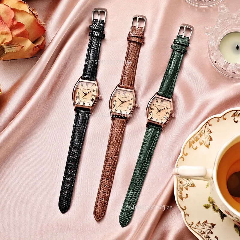 

Fashion Brand Retro Brown Women Watches Qualities Small Ladies Wristwatches Vintage Leather Bracelet Watch Relógio Feminino