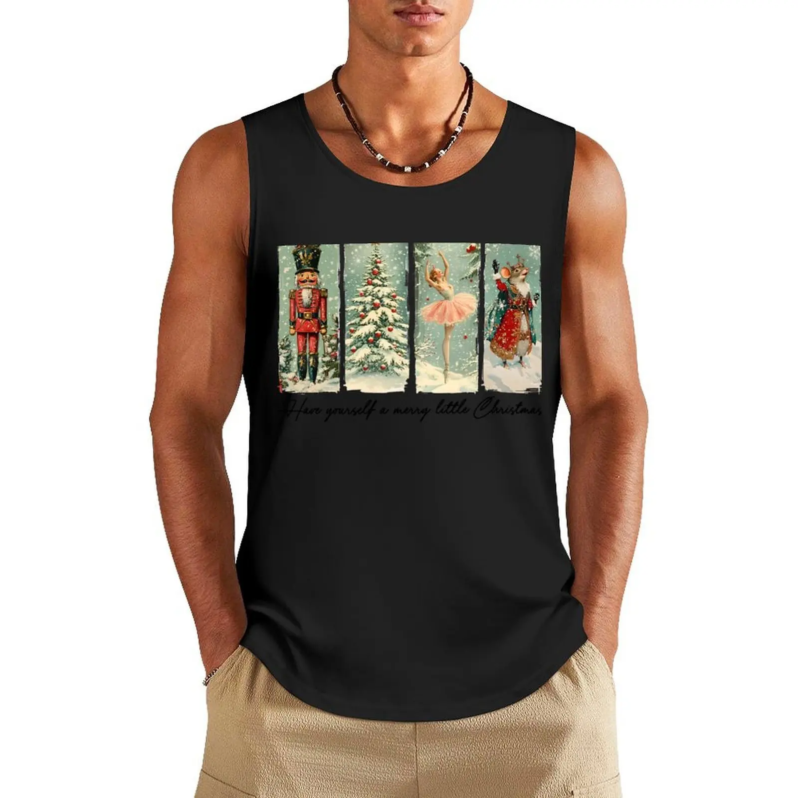 

Retro Christmas Nutcracker, Christmas, Vintage Christmas, Merry Christmas Tank Top men clothes bodybuilding men clothes