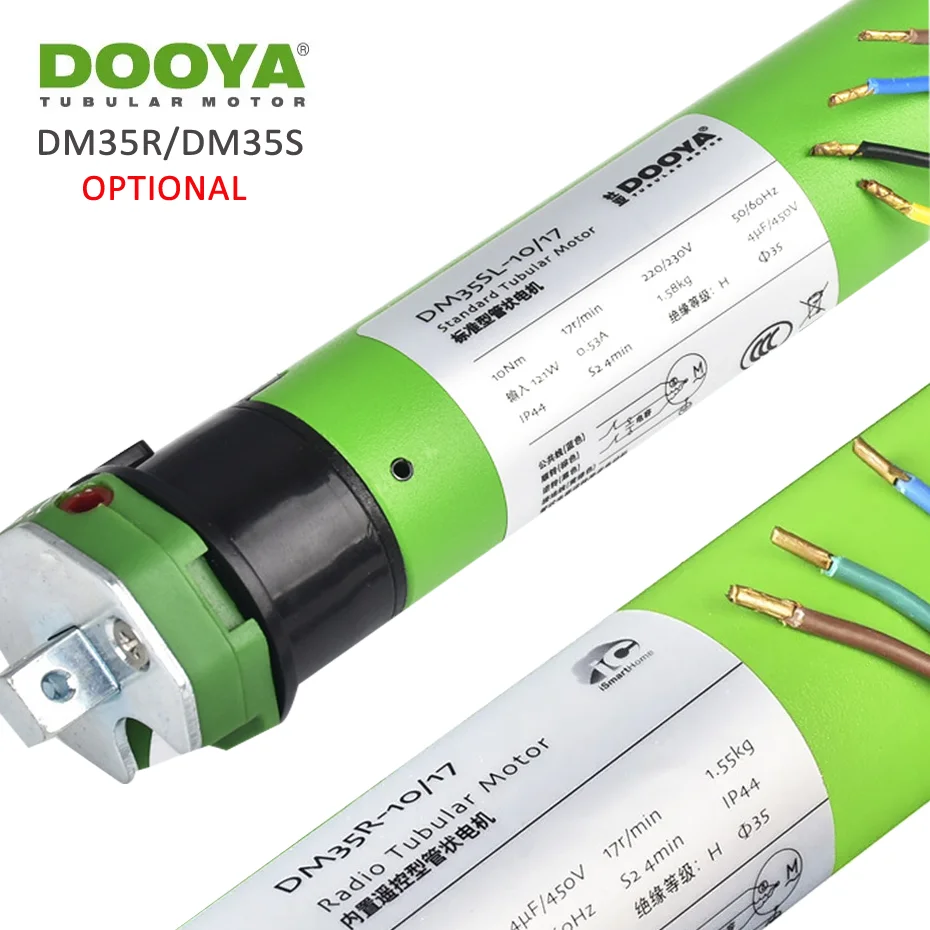 Dooya Tubular Motor DM35R 10/17 DM35S 10/17 Motor for all kinds rolling blinds,220V/230V 50/60HZ,RF433mhz Motor,4-Wire motor