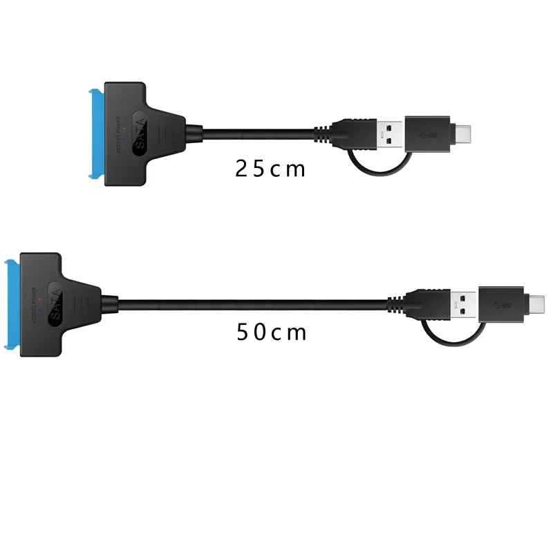 Cable USB 3,1 a SATA Easy Drive, adaptador de disco duro dos en uno, tipo c, 50cm