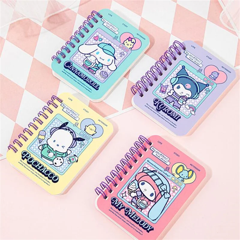 12pcs/lot Sanrio Melody Kuromi Coil Notebook Cinnamoroll Notepad Cute Memo Diary Planner Stationery Gift Office School Supplies