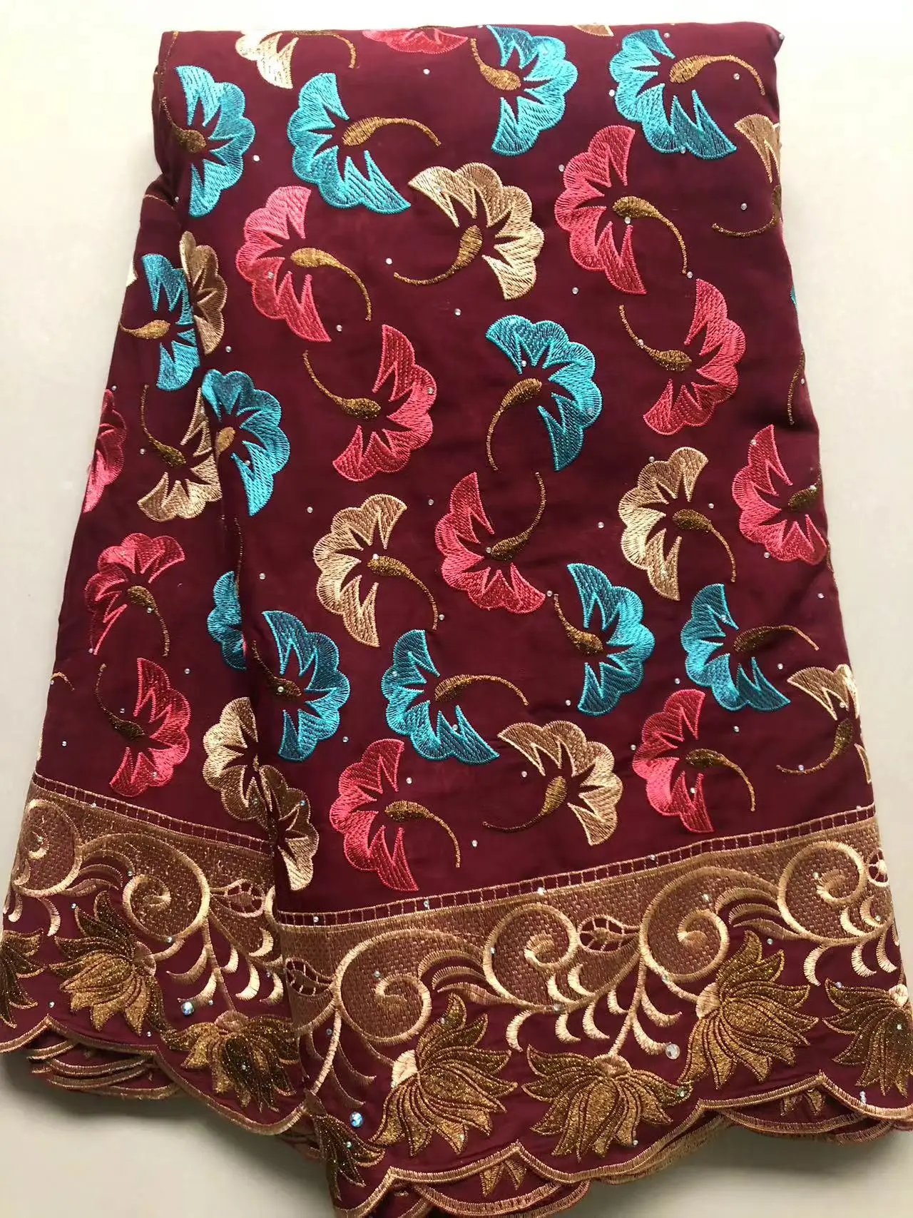 

African Dry Lace Fabric High Quality Lace Material In Switzerland Embroidery Swiss Voile Lace Fabric For Nigerian Women QF2005