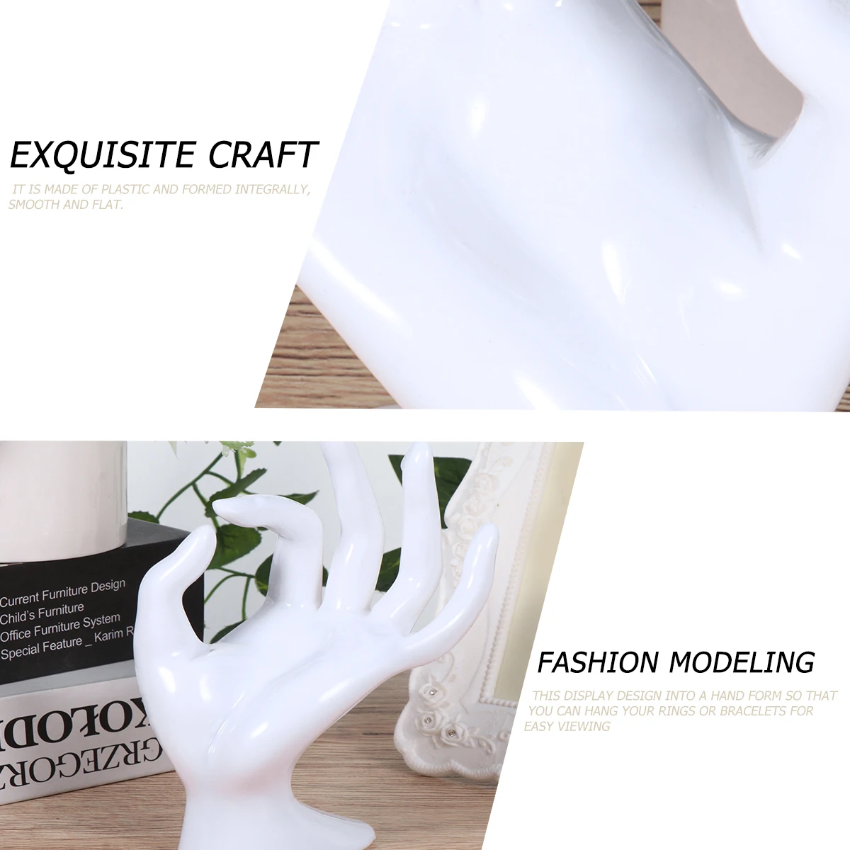 

Подставка для колец, стойка для ручного манекена, портативный дисплей для продавцов, прочный, гладкий, яркий цвет, чистый белый держатель для колец