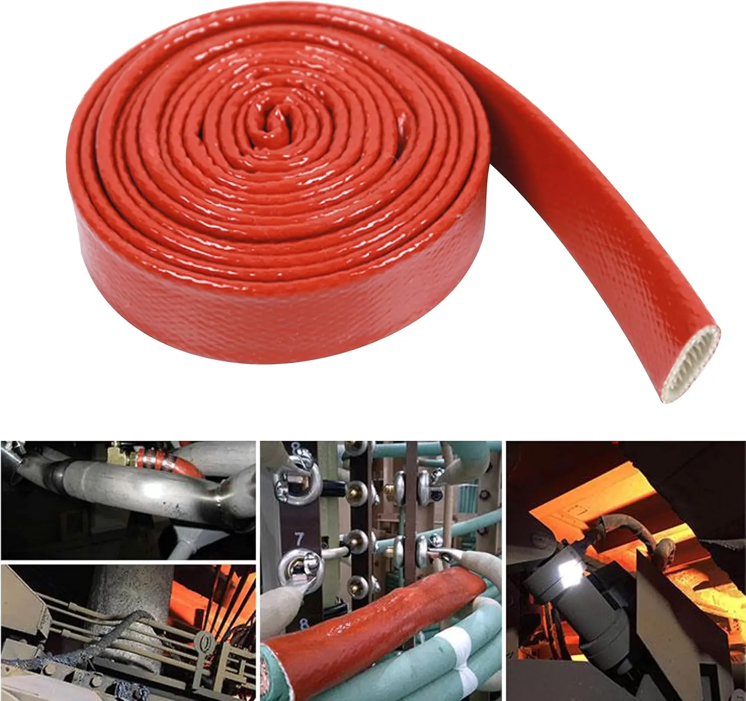 High Temperature Resistant Fiberglass Tube Silicone Resin Coated Glass Fiber Braided Fireproof Sleeve Fire Retardant Casing Pipe