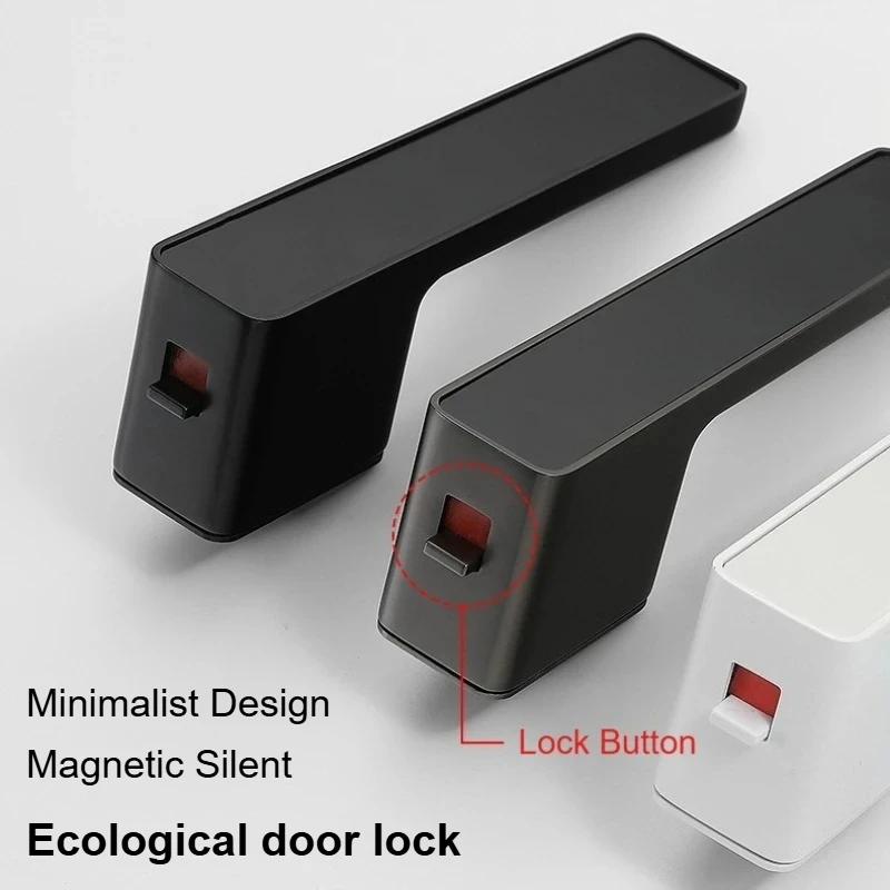 upgraded-minimalist-magnetic-silent-ecological-door-lock-walnut-beech-handle-bedroom-door-lock-indoor-room-lock-complete-set