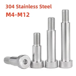 304 Stainless Steel Knurled Hexagonal Plug Screw Shoulder Equal Height Limit Step Bolt