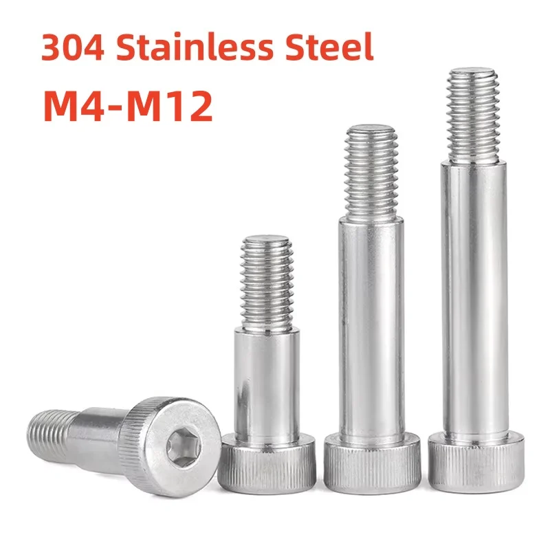 304 Stainless Steel Knurled Hexagonal Plug Screw Shoulder Equal Height Limit Step Bolt