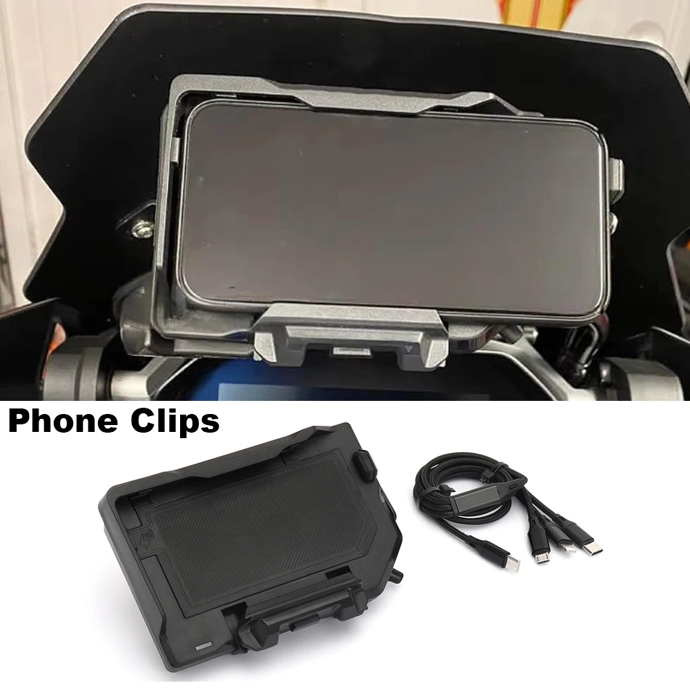 

For BMW R1250GS ADV R1200GS F850GS F900GS ADV F750GS F800GS F900XR Mobile Phone Holder USB Wireless Charger Navigation Bracket