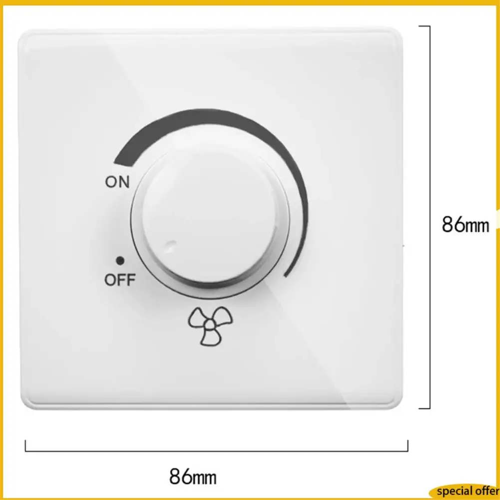 A61I 86 Type Ceiling Fan Adjustment Stepless Speed Controller Wall Switch 220V 10A