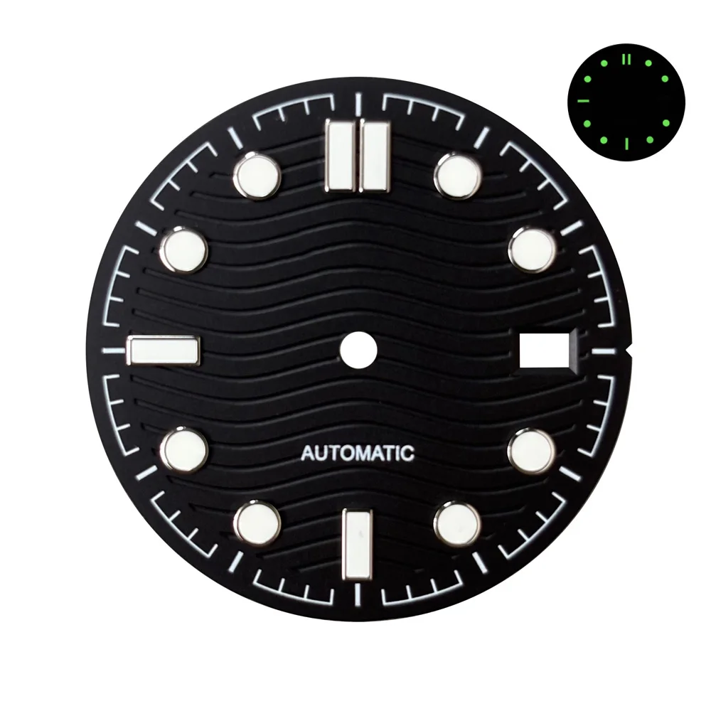 31mm NH35 logo S dial, Sea Master 300 dial, NH35 green luminous hands for Japanese NH35 automatic movement, OMG S dial, watch ac - view 5