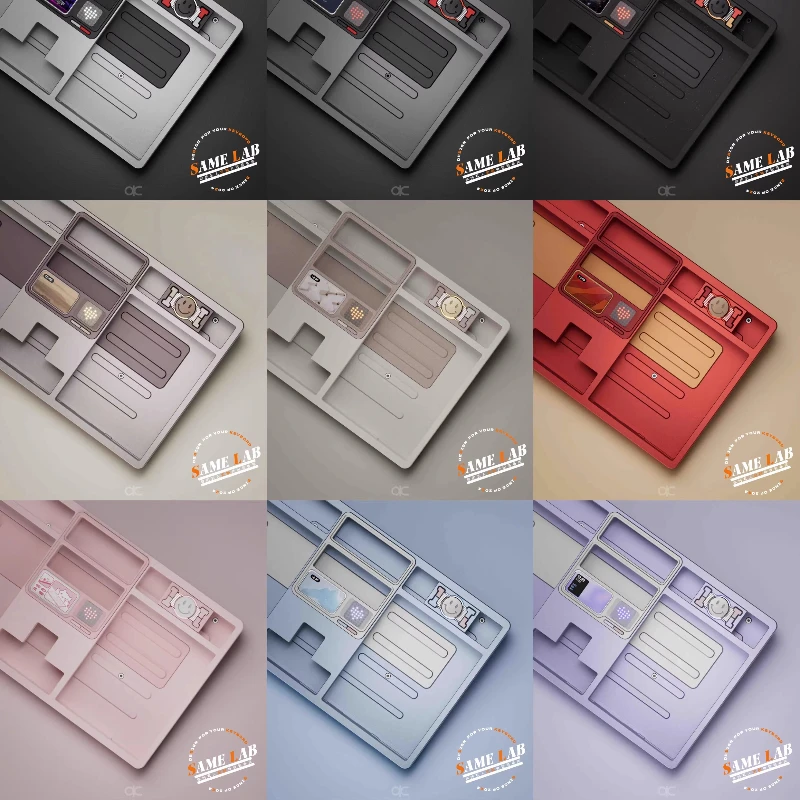 QK101 Customized Mechanical Keyboard Kit (In Stock) CNC Aluminium Case Tri Mode RGB Ergonomics Keyboard High End Gift