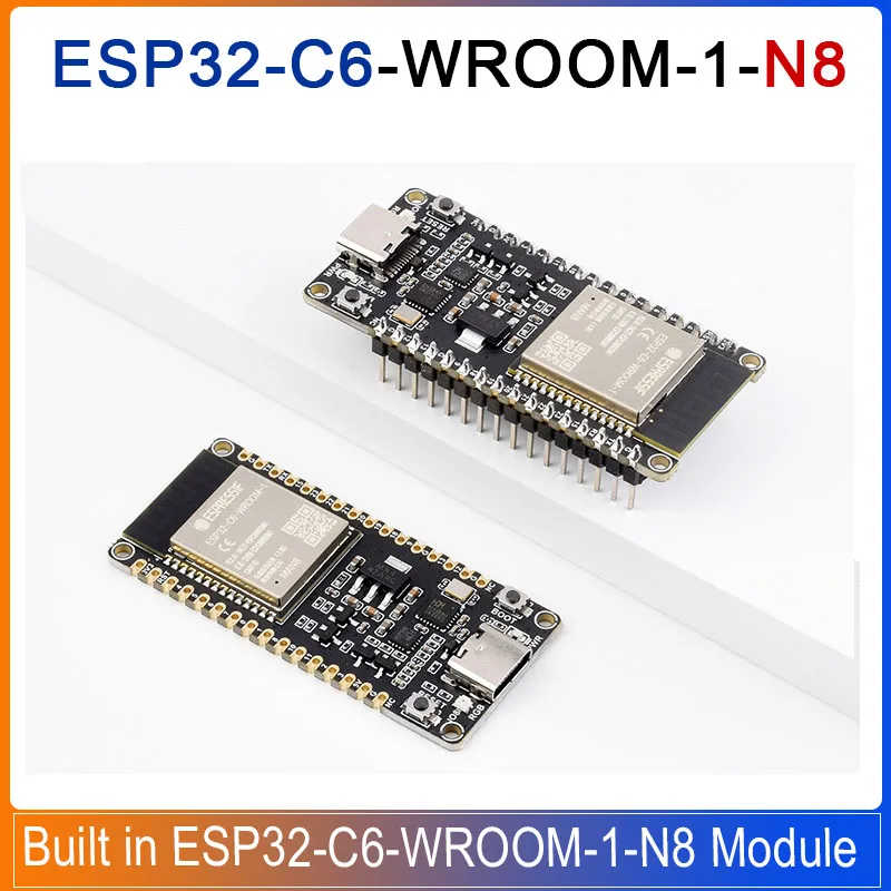 

ESP32-C6 Microcontroller WiFi Development Board ESP32-C6-DEV-KIT-N8 Built in ESP32-C6-WROOM-1-N8 8Mb Flash 160MHz USB Type-C