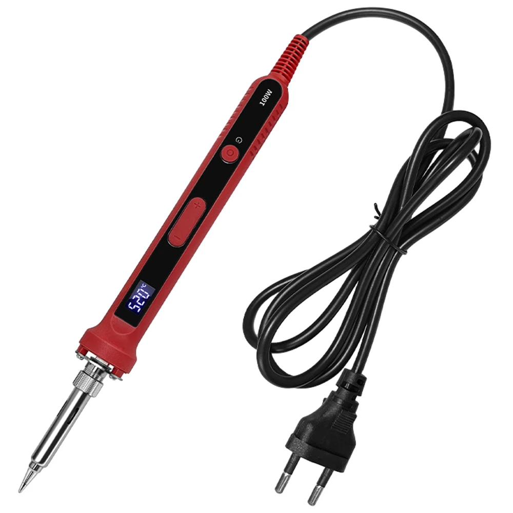 100W Internal Heating Electric Soldering Iron Adjustable Constant Temperature Electric Soldering Iron 180-520℃ Auto Sleep