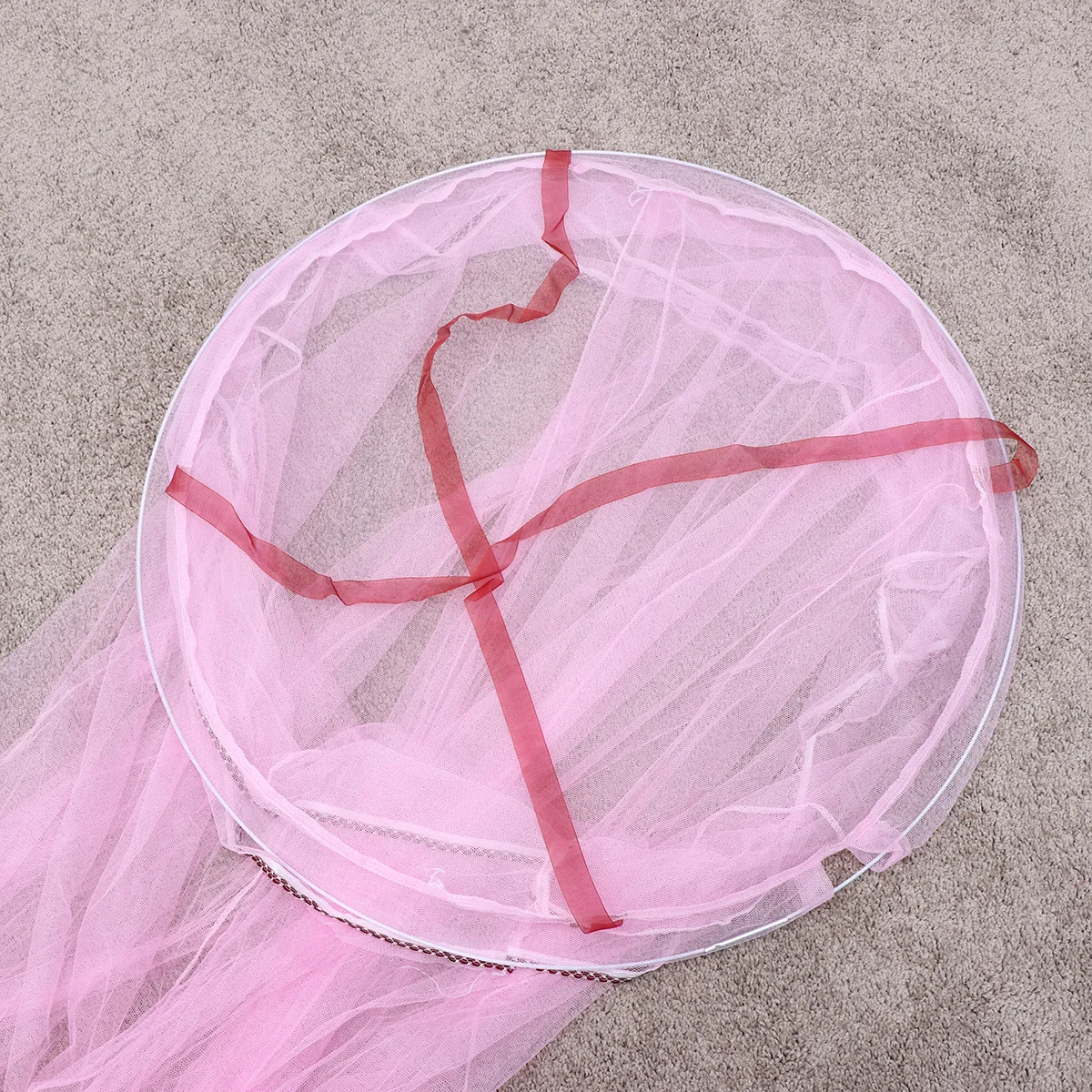 

Round Mosquito Net Canopy Dome Pink Bed Curtain Crib Netting for Playpen Bassinet Smaller Bed Round Net