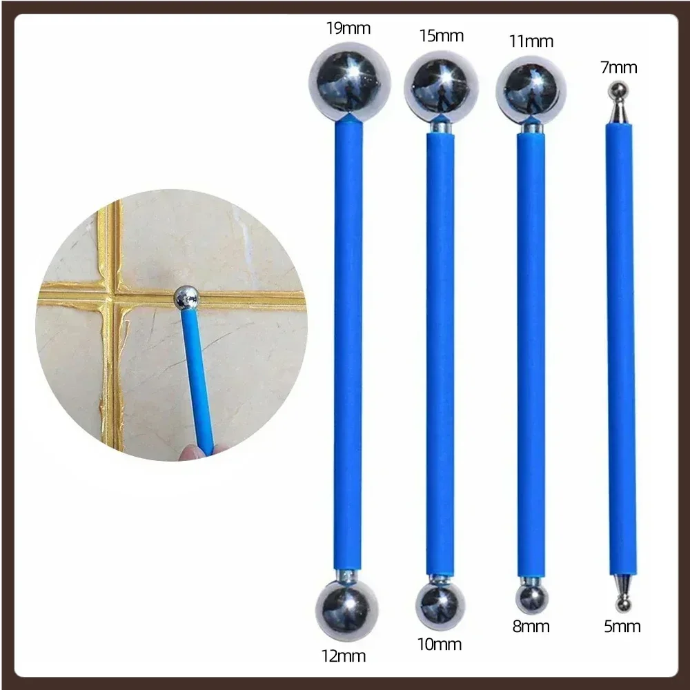 4pcs Professional DIY Stainless Steel Polymer Clay Tools Filling and Caulking Kit Tile Grout Floor Pressure Seam Stick