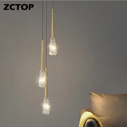 Full Copper Bedside Lights Modern LED Chandeliers Gold Black Pendant Light for Dining Room Kitchen Bar Hotel Decor Hanging Light
