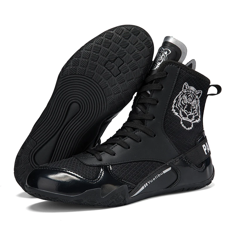 

Men's Lightweight Wrestling Shoes Black Red Man Boxing Professional Sports Training Sneakers Large Size