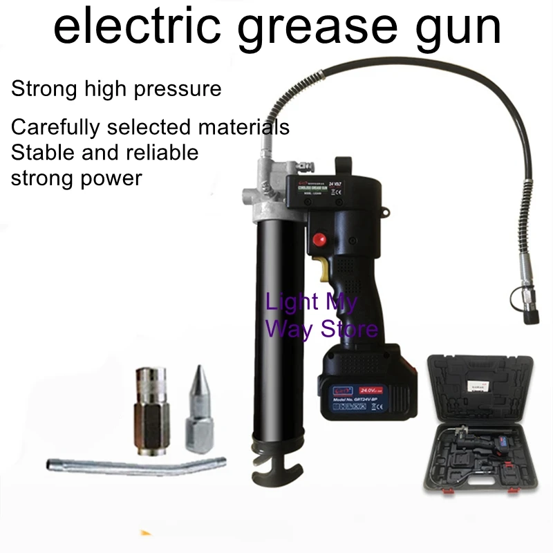 Automatic 24v rechargeable high voltage lithium battery electric grease gun for butter artifact excavator